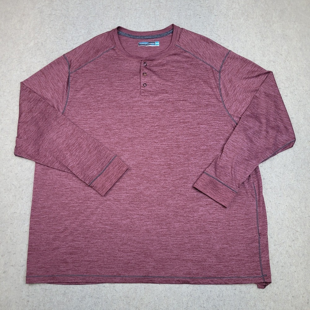 Roundtree Yorke 1/4 Snap Hurley Mens 2XB Red‎ Long Sleeve Pullover Performance